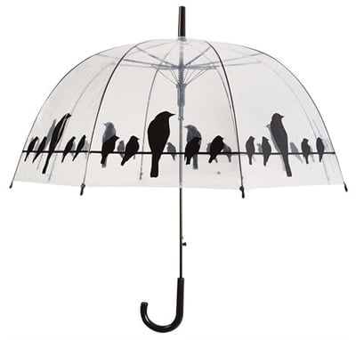 paraplu vogels op draad transparant / zwart-1