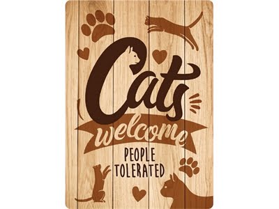 plenty gifts waakbord blik cats welcome people tolerated-1