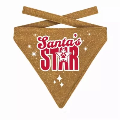 plenty gifts kerst bandana santa's star glitter goud-1