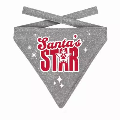 plenty gifts kerst bandana santa's star glitter zilver-1