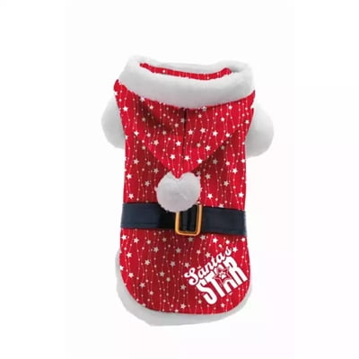 plenty gifts kerst hondenjas santa's star rood-1