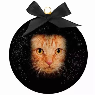 plenty gifts kerstbal frosted rode kat ogen zwart-1
