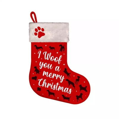 plenty gifts kerstsok i woof you a merry christmas rood-1